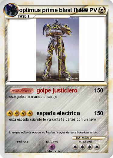 Pokemon optimus prime blast flash