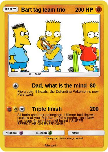 Pokemon Bart tag team trio