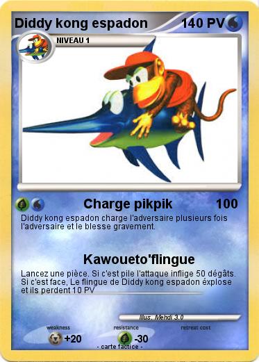 Pokemon Diddy kong espadon