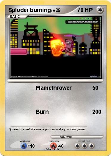 Pokemon Sploder burning