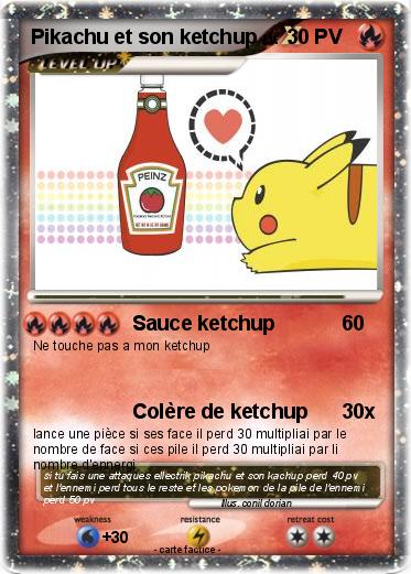Pokemon Pikachu et son ketchup