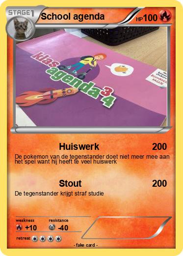 Pokemon School agenda