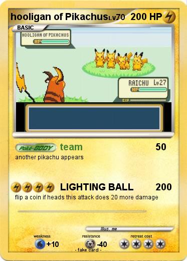 Pokemon hooligan of Pikachus
