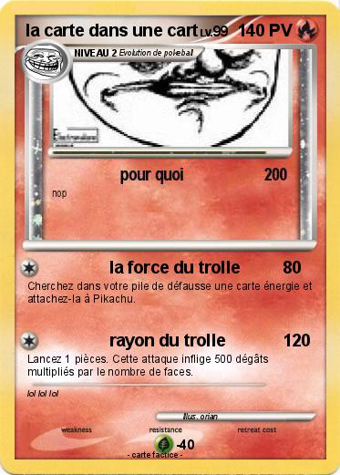 Pokemon la carte dans une cart