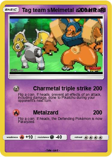 Pokemon Tag team sMelmetal a Charizard