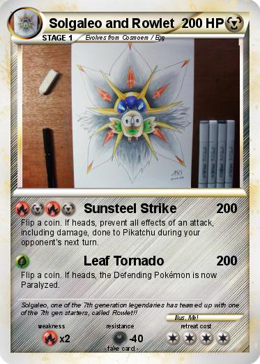Pokemon Solgaleo and Rowlet
