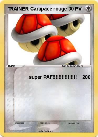 Pokemon TRAINER Carapace rouge