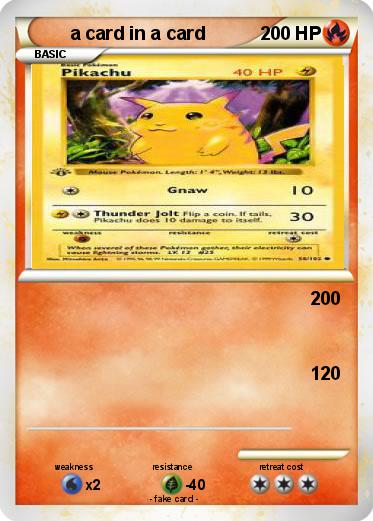 Pokemon a card in a card