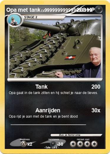 Pokemon Opa met tank