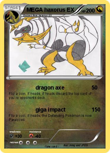 Pokemon MEGA haxorus EX