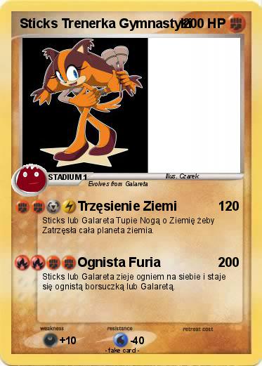 Pokemon Sticks Trenerka Gymnastyki