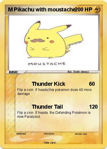 Pokemon M Pikachu with moustache