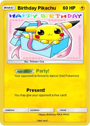Pokemon Birthday Pikachu