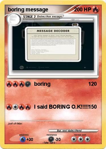 Pokemon boring message