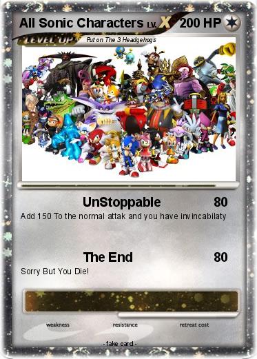 Pokemon All Sonic Characters