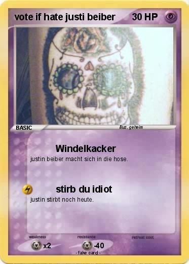 Pokemon vote if hate justi beiber