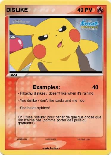 Pokemon DISLIKE