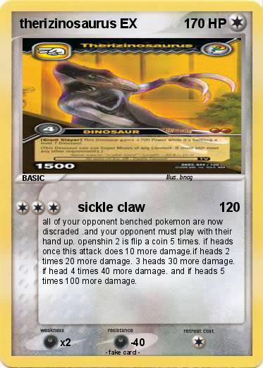 Pokemon therizinosaurus EX