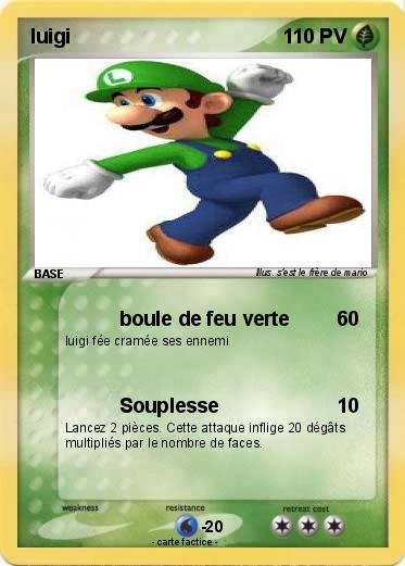 Pokémon Luigi 612 612 Boule De Feu Verte Ma Carte Pokémon