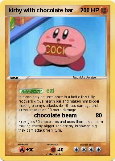 Pokemon kirby with chocolate bar