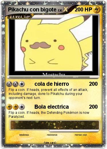Pokemon Pikachu con bigote