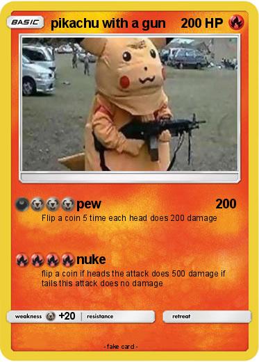 Pokemon pikachu with a gun