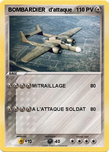 Pokemon BOMBARDIER  d'attaque