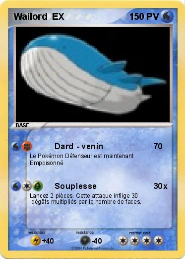 Pokemon Wailord  EX