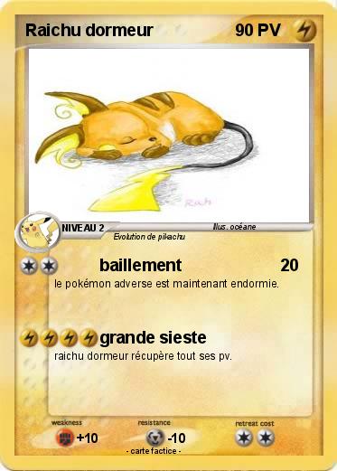 Pokemon Raichu dormeur