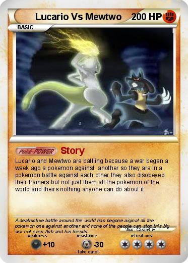Pokemon Lucario Vs Mewtwo