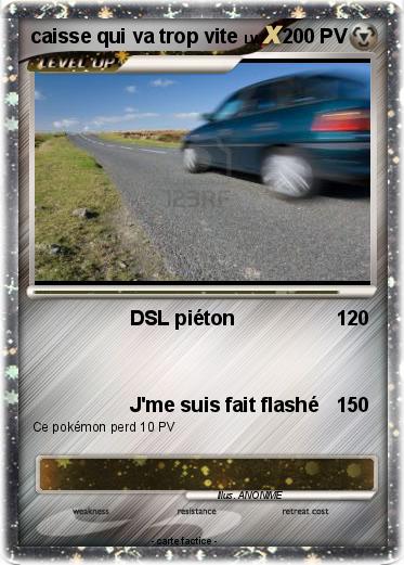Pokemon caisse qui va trop vite
