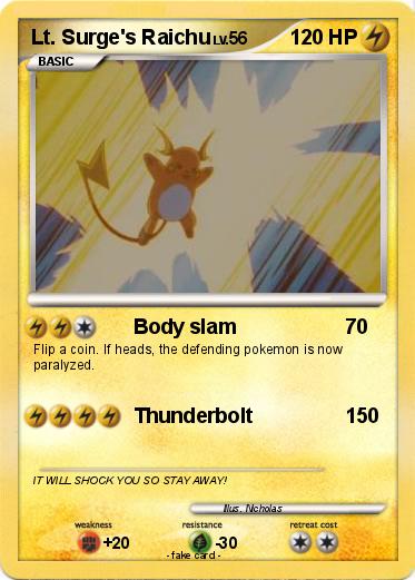 Pokemon Lt. Surge's Raichu