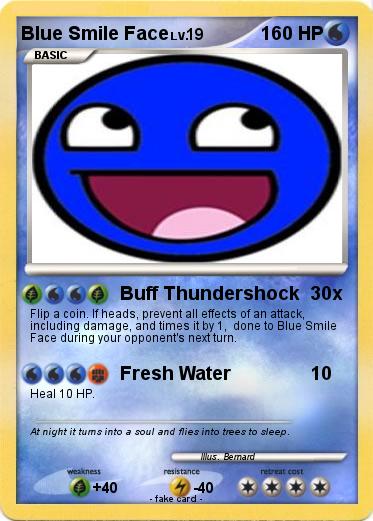 Pokemon Blue Smile Face
