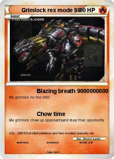 Pokemon Grimlock rex mode 99