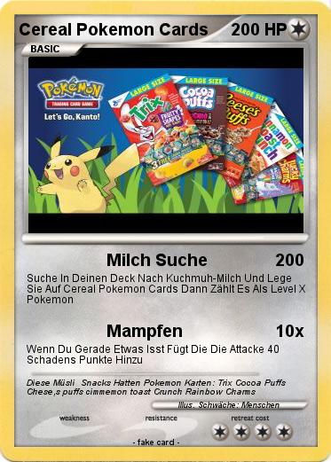 Pokemon Cereal Pokemon Cards