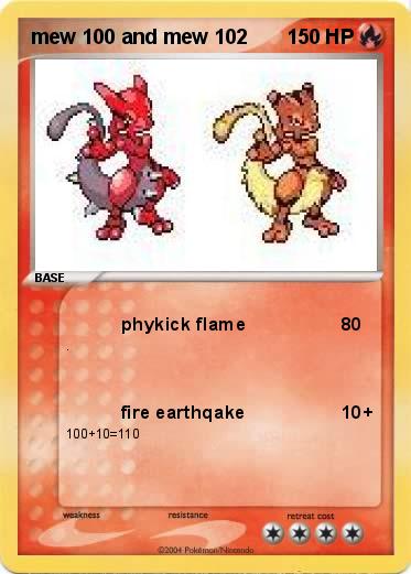 Pokemon mew 100 and mew 102