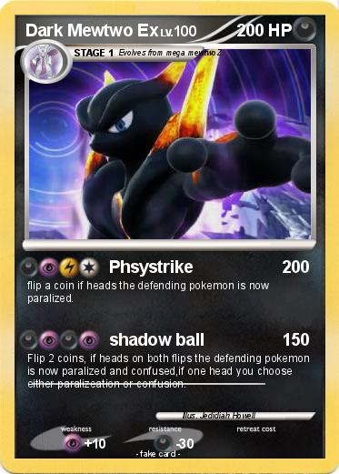 Pokemon Dark Mewtwo Ex