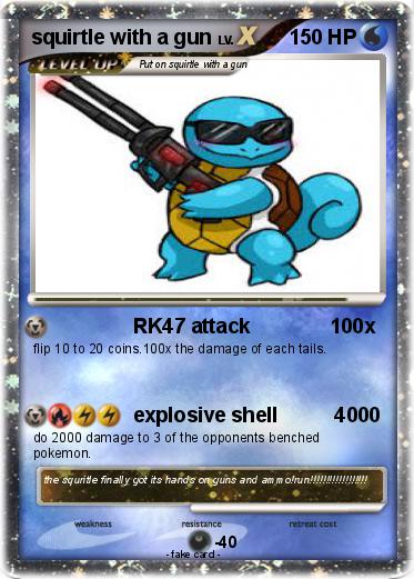 Pokemon squirtle with a gun