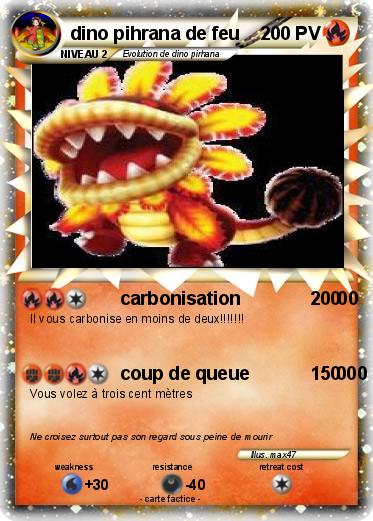 Pokemon dino pihrana de feu