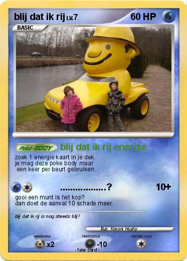 Pokemon blij dat ik rij