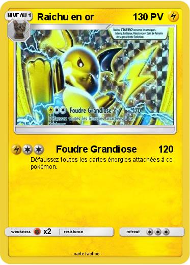 Pokemon Raichu en or