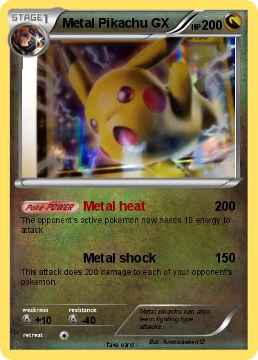 Pokemon Metal Pikachu GX