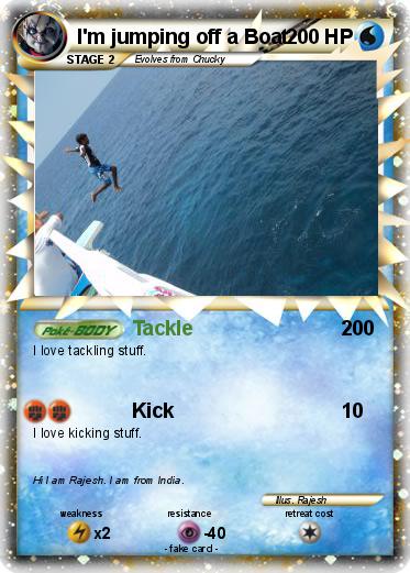 Pokemon I'm jumping off a Boat
