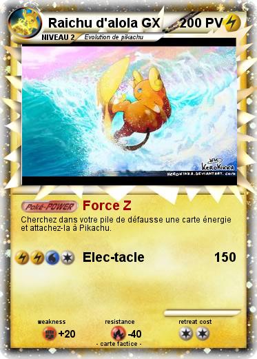 Pokemon Raichu d'alola GX