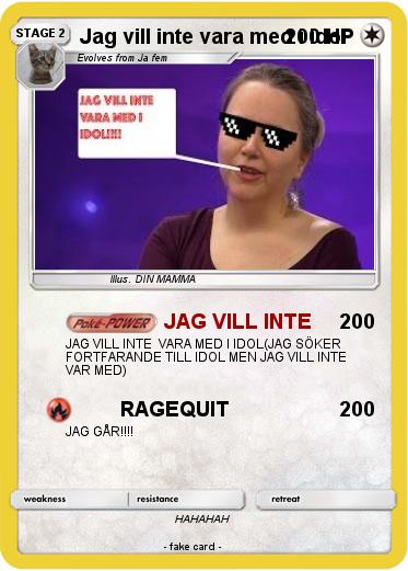 Pokemon Jag vill inte vara med i idol