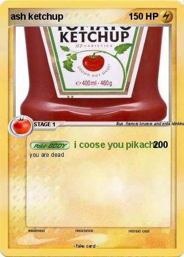 Pokemon ash ketchup