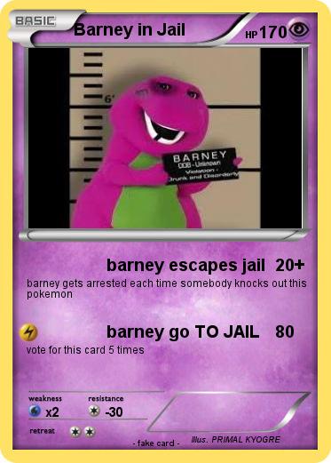 Pokemon Barney in Jail