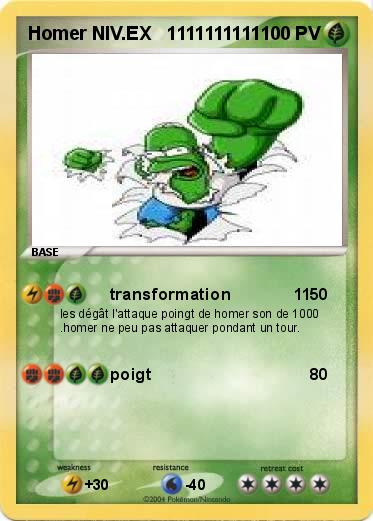 Pokemon Homer NIV.EX   1111111111