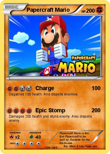 Pokemon Papercraft Mario