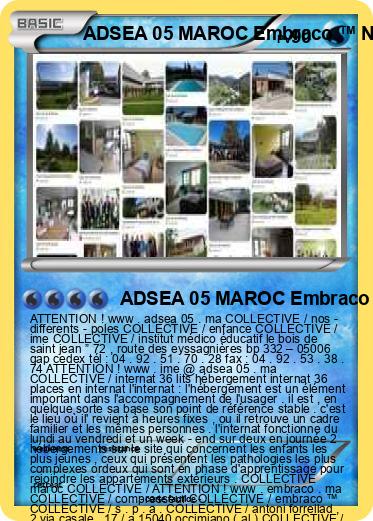 Pokemon ADSEA 05 MAROC Embraco ™ NB 3119 Z COLLECTIVE UNITÉ A INTERNAT MAROC IME MAROC
